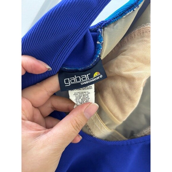 Garbar Women's light blue and royal blue  Swimsuit Size 12L - Picture 7 of 10